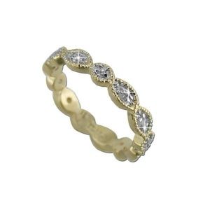 Gold Modern Eternity CZ Diamond Ring